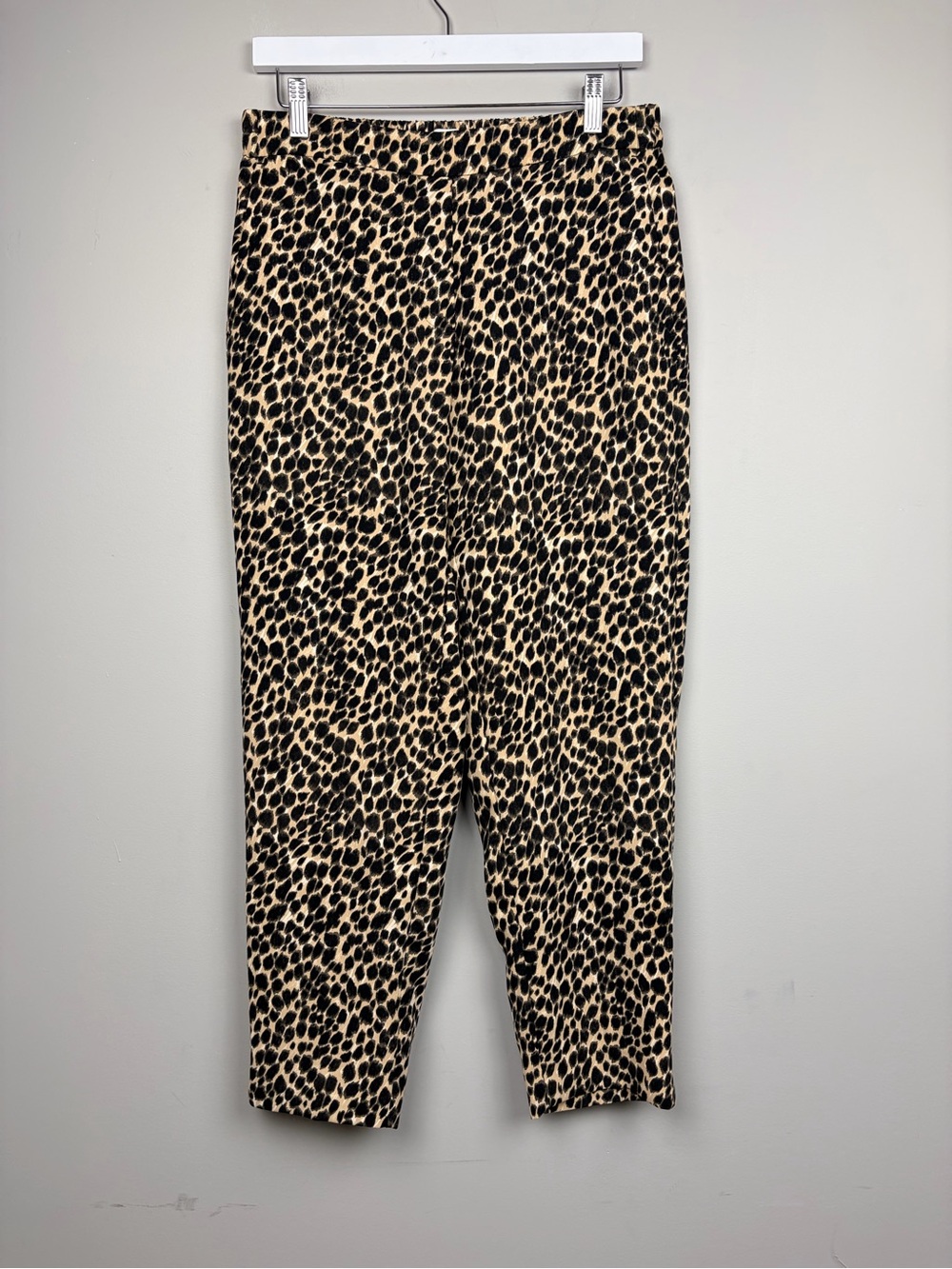 J.Crew Jamie Pants Womens 10 Leopard Cheetah Print Pull On Tapered Ankle L9748
